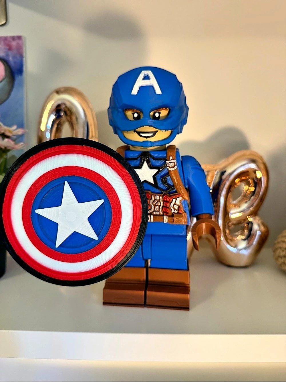 Captain America 3D printed 8” tall
